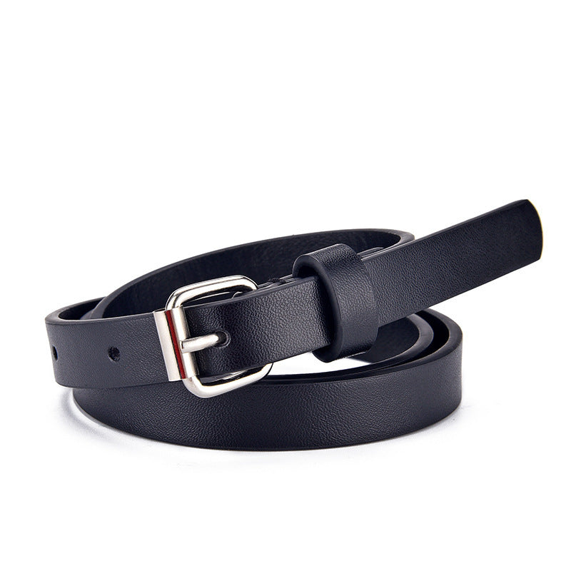Kids Heart Glitter Belt in classic black imitation leather with silver pin buckle, ideal for girls' jeans or cropped outfits.