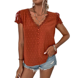 European And American Women's Clothing V-neck Shirt Women