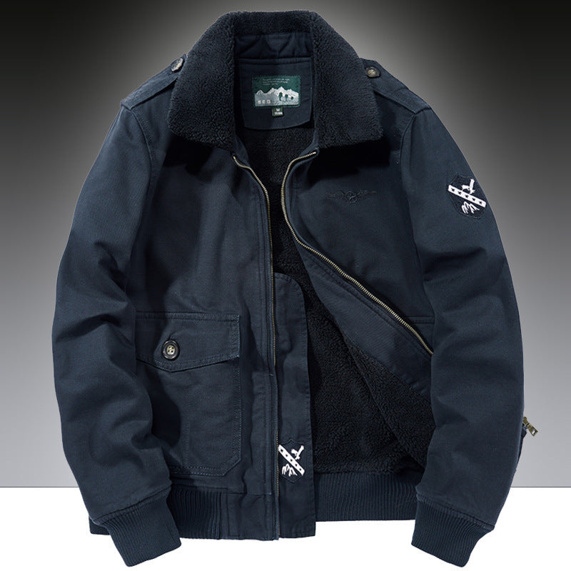 Lapel lamb wool coat