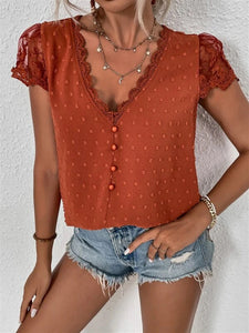 European And American Women's Clothing V-neck Shirt Women