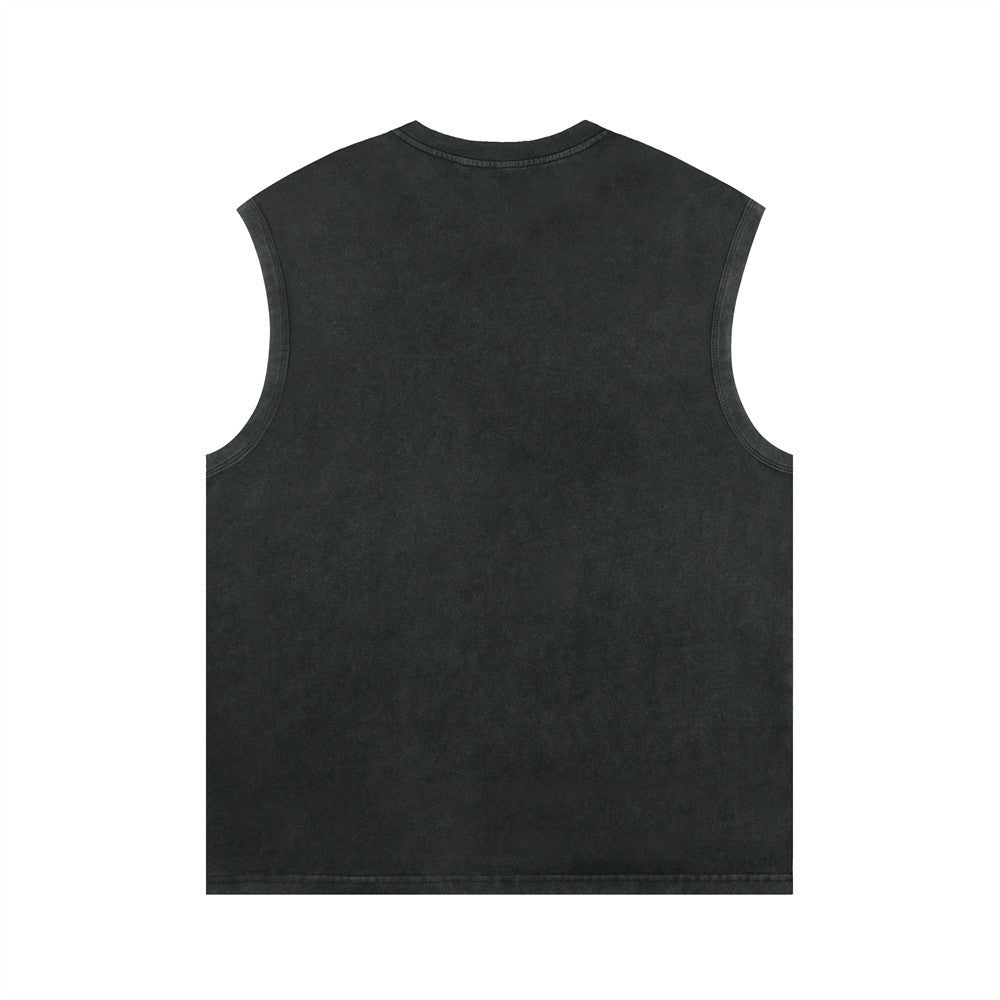 Bread Print Casual Waistcoat Top Men